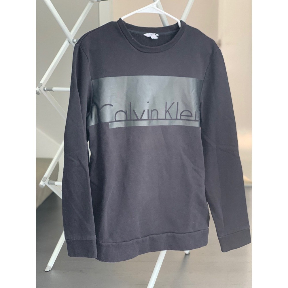 Calvin Klein crewneck‎ sweatshirt logo spell out medium leather